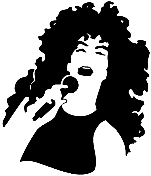 Female singer vinyl sticker. Customize on line. Music 061-0406